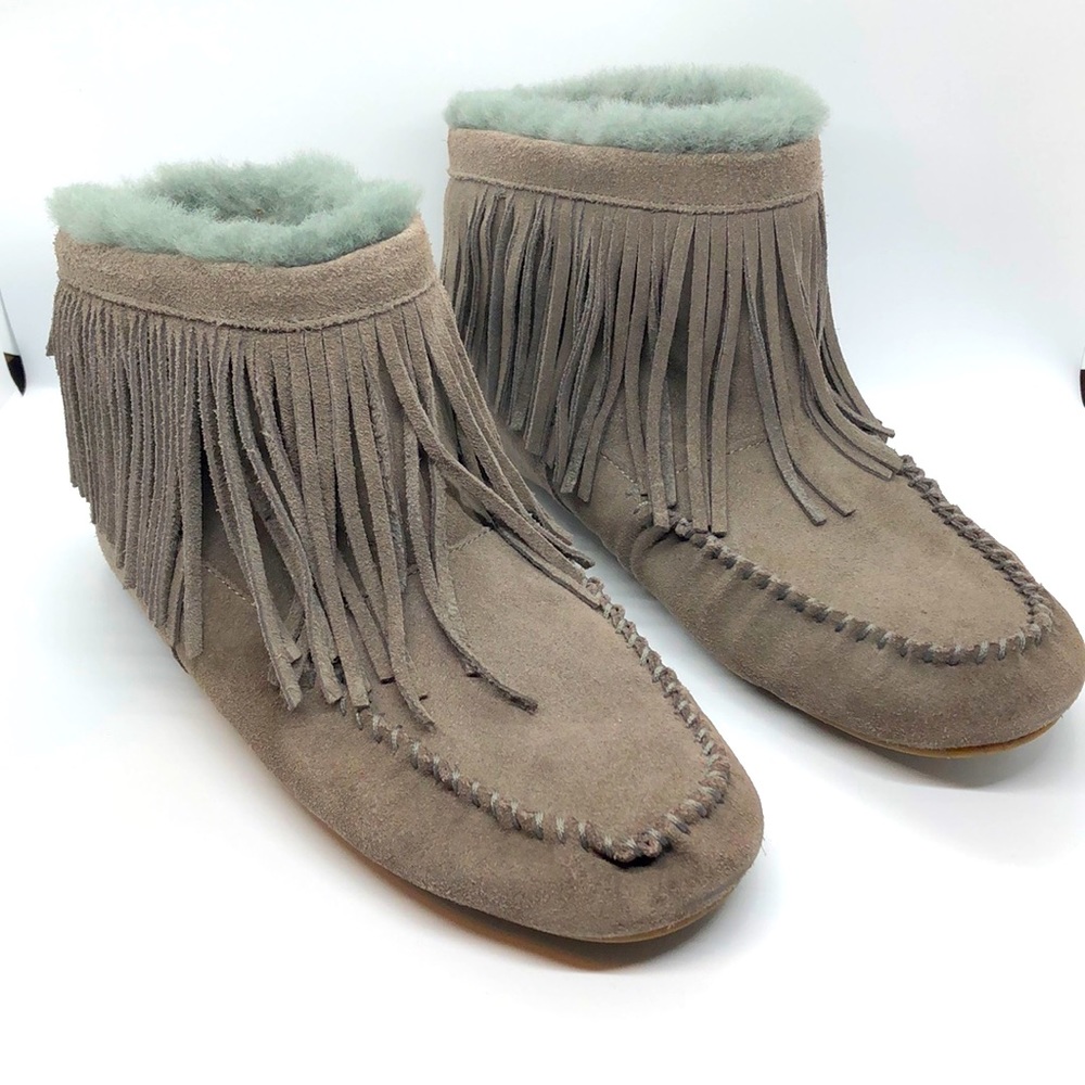 Emu Australia Sherpa  Moccasin Fringe Booties 7